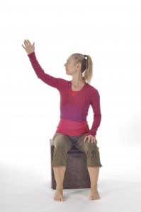 11. Inhale and you lift the arm up and out follow hand with eye gaze