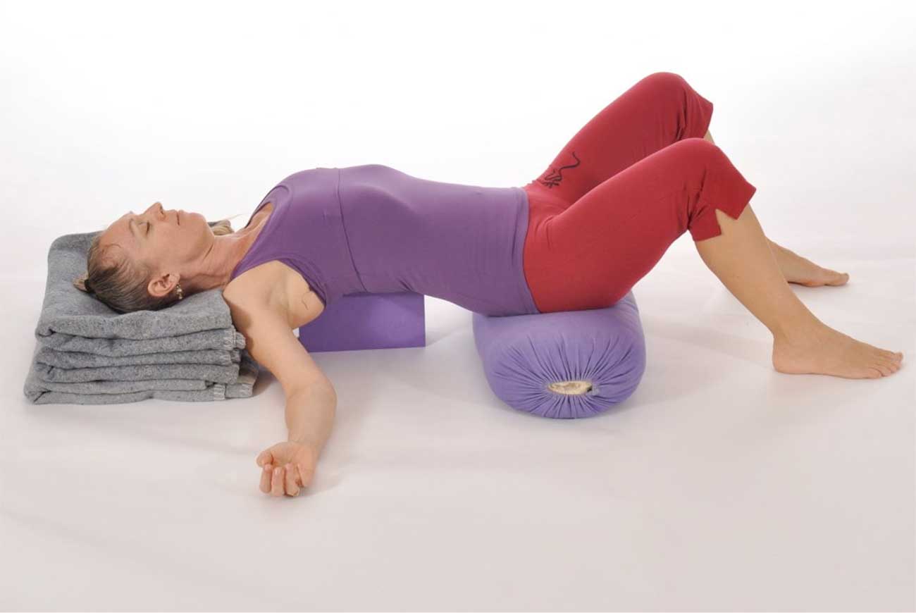 Restorative workout using foam yoga blocks